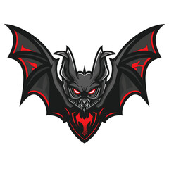 Bat vector mascot logo design with modern illustration concept style for badge, emblem and tshirt printing. Bat sticker. Bat illustration for sport and esport team logotype