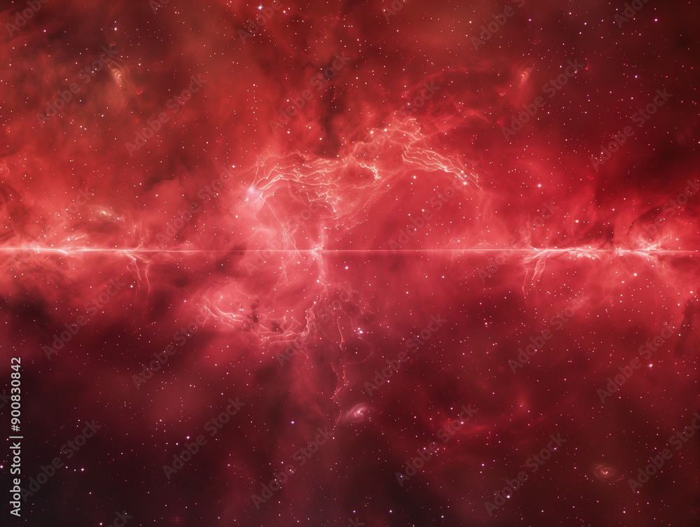Canvas Prints red rectangle nebula centered on wine background: stellar beauty in deep red