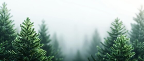 Majestic spruce trees in a futuristic landscape