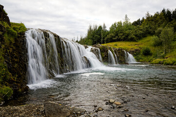 waterfall in the mountains