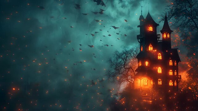 Ghostly Encounter at the Enchanted Haunted House in Moonlit Forest