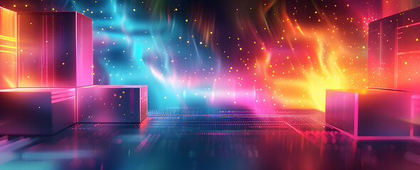 vibrant digital background, colorful abstract design, modern tech vibes, dynamic gradients, versatile for marketing, engaging visuals, promotion scenarios, ideal for tech, education