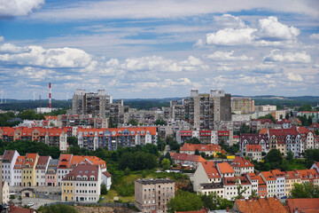 Obraz premium View of Zgorzelec from the tower of the town hall in Goerlitz.