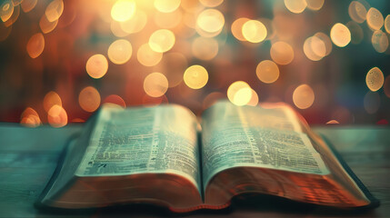 Defocus open bookwith bokeh light