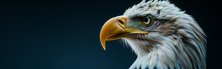 Fototapeta premium american bald eagle on black background