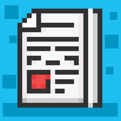 Office document, pixel art, vector pixel art, office, file..eps