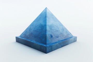 Blue pyramid minimalist depiction of a geometric structure in a mesmerizing design
