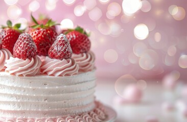 Strawberry Cake With Pink Frosting