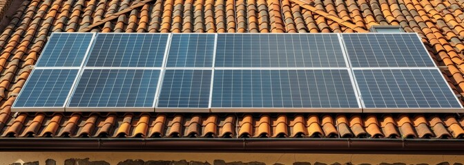 Solar panels on houses roofs wallpaper background