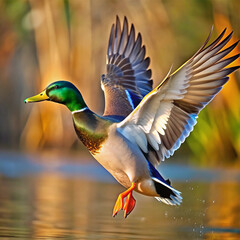 Fototapeta premium Elegant Mallard Duck Silhouettes: Art and Design Inspiration