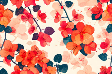 Seamless flower pattern, continuous background