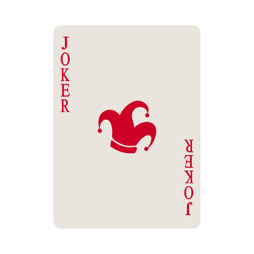 Joker or wild with jester hat symbol playing card vector