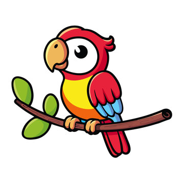 recommend clip art: Parrot Vector, Macaw colorful kids vector, bird illustration, clipart, kids book illustration