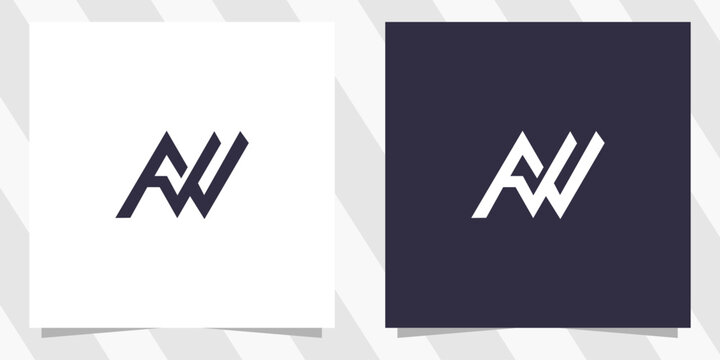 letter aw wa logo design vector