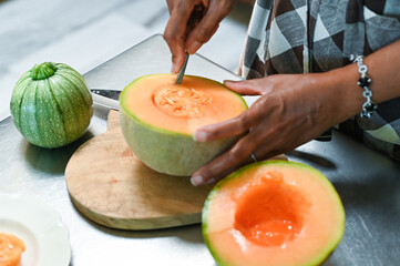 Eating healthy fresh organic homegrown fruits and vegetables