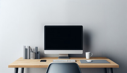 Naklejka premium Home office desk setup