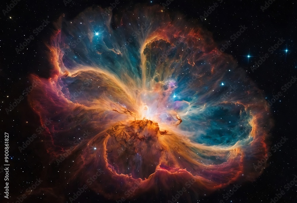 Canvas Prints the colorful and chaotic remains of a supernova explosion, with glowing gases and rapidly expanding 