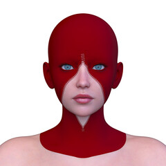 女性の顔アップ　3DCGレンダリング