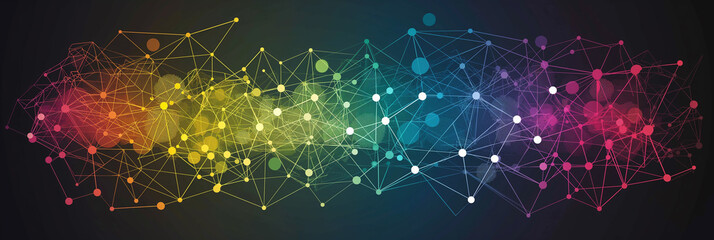 Abstract technology background connecting the dots with lines and shapes