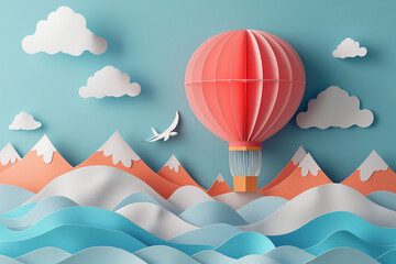 Balon nad wzgórzami 3D