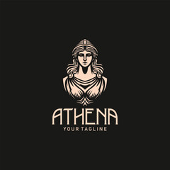Athena the goddess vector logo illustration design	