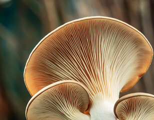Close-up of oyster mushroom on blurred background