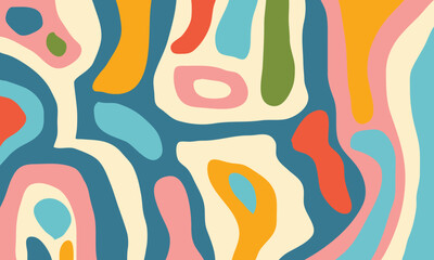 Summer background with liquid abstract shapes. Pastel colorful banner design