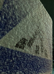 the traffic sign pedestrian crossing covered with the snow 