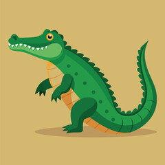 Crocodile Animal isolated flat vector illustration 