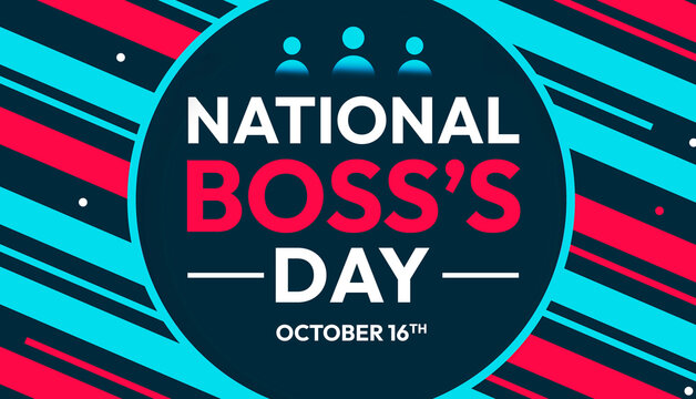 National Boss's Day with shapes and text in the center of Circle, background design
