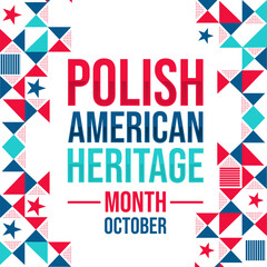 Polish American Heritage Month wallpaper with stars and shapes on the side