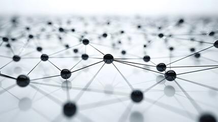 Interconnected Thoughts. Abstract network of connection points concept