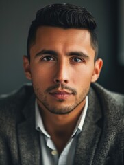 Fototapeta premium A close-up shot of a person wearing a jacket, great for use in portraits or fashion photography