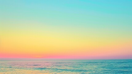 Fototapeta premium vibrant pastel color sunset with pink, yellow, blue, green colors, shot with dslr, beach, creative