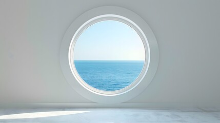 Fenêtre ronde, hublot, fond blanc