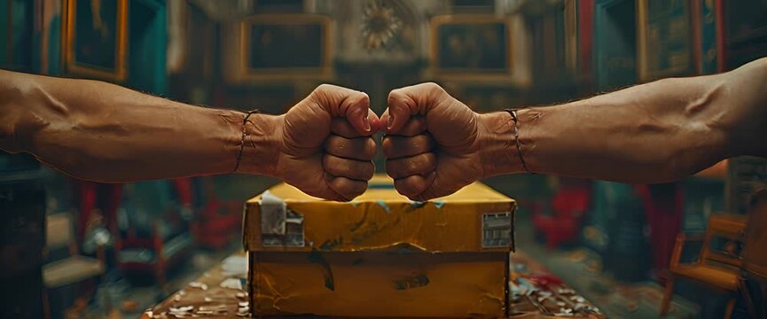 Black fist. Two black fists.