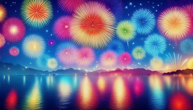 fireworks over water