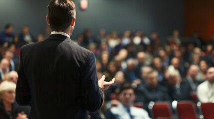 Business presentations, conducting sales meetings, photos, auditorium presentations