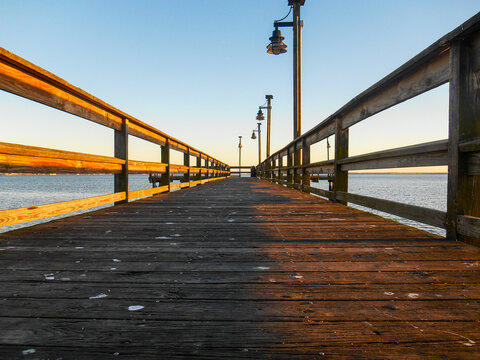 Coastal Pier views of Hampton Roads Virginia 