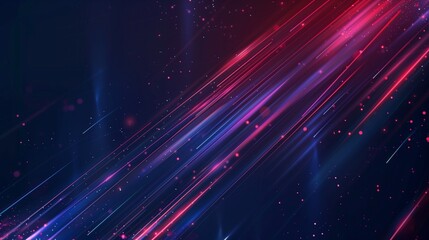 Naklejka premium Abstract Neon Light Streaks on Dark Background - Futuristic Digital Illustration with Sparkles