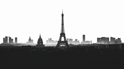 Obraz premium Eiffel Tower iconic landmark and Paris old roofs from above, Paris France