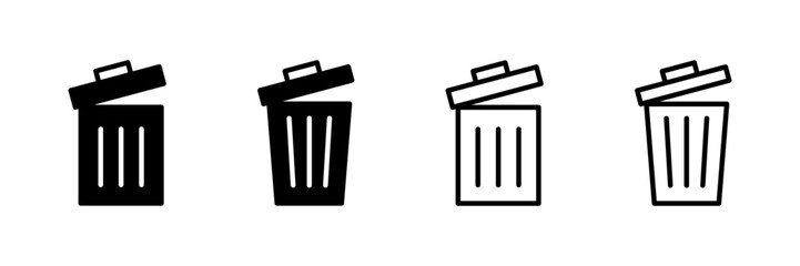 Trash icon vector isolated on white background. trash can icon. Delete icon vector