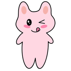 Yum Pink Bunny Cartoon Character 