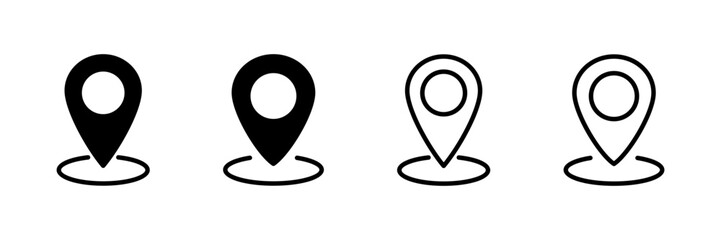 Pin icon vector isolated on white background. Location icon. Map pointer icon. Point. Locator. Address