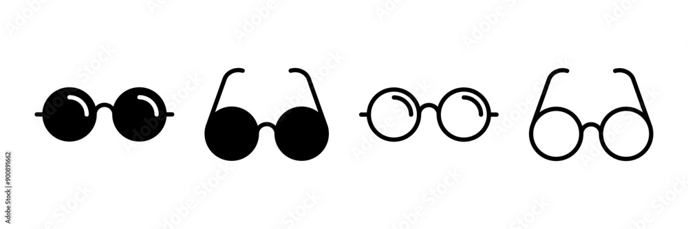 Wall mural Glasses icon vector isolated on white background. Stylish Eyeglasses. Glasses vector. Optical concept