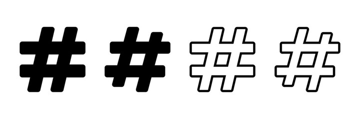 Obraz premium Hashtag icon vector isolated on white background. hashtag vector icon