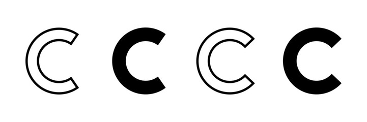 Copyright icon vector isolated on white background. copyright symbols