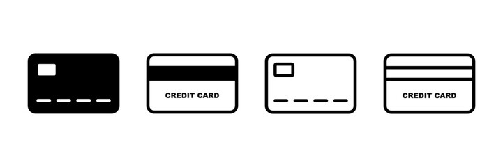 Obraz premium Credit card icon vector isolated on white background. Credit card payment icon vector