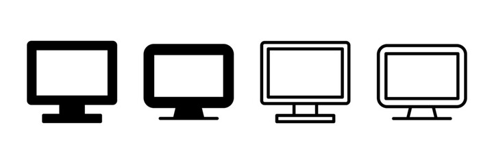 Computer icon vector isolated on white background. PC Icon vector. Computer monitor icon. Flat PC symbol