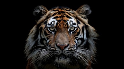 Fototapeta premium Angry tiger, Sumatran tiger animal and his portrait